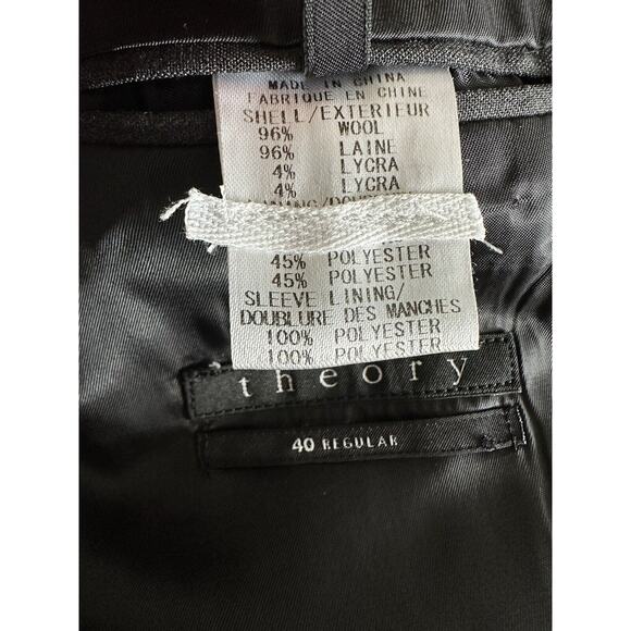 Theory Xylo-NP Blazer Charcoal Gray 2 Button Single Breasted 40R Stretch Wool - Picture 4 of 4